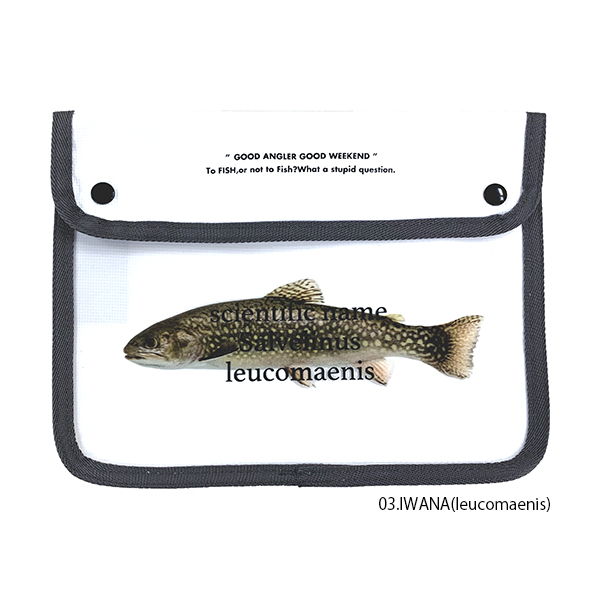 クリア塩ビ素材に川魚のプリント