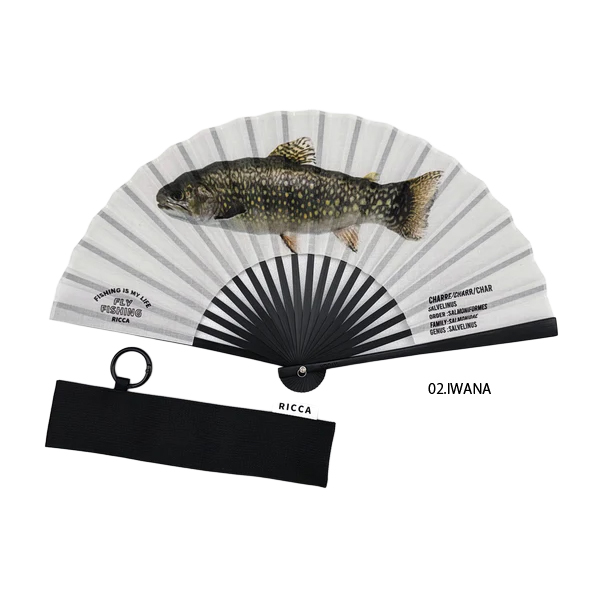 川魚をリアルにプリントしたメンズライクな扇子