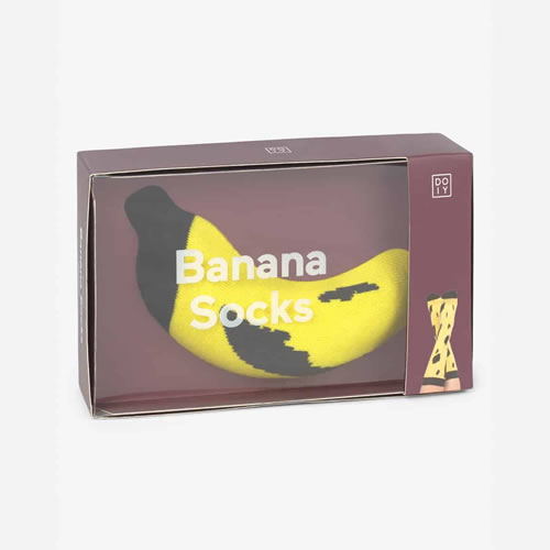 バナナのパッケージのギフト向け靴下。