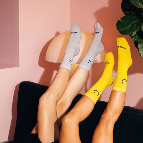 週明けの表情は曇りがちだが週末はhappyな3ペアソックス。