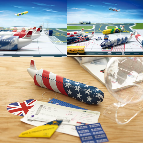 独創的なデザインとオリジナルの持ち手が旅行気分もアップ。