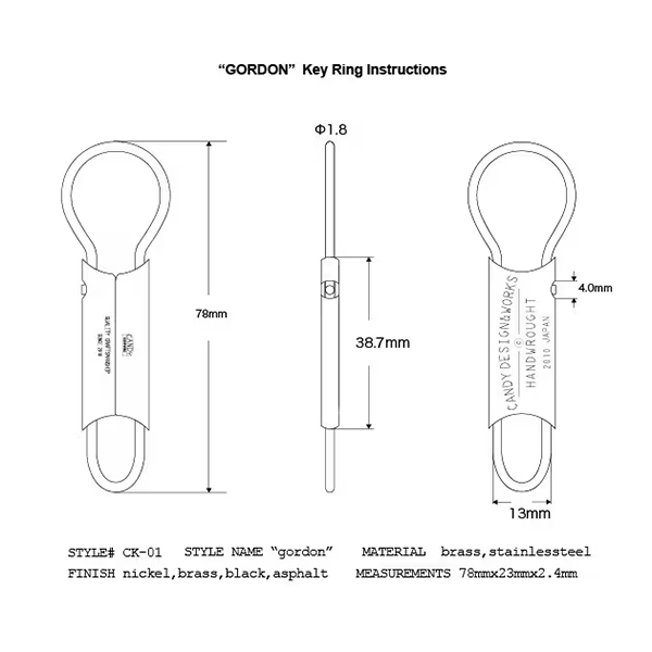 1930年代位に使用されていたキーホルダーを仕様、スケール等のスペックを変えてリメイク。