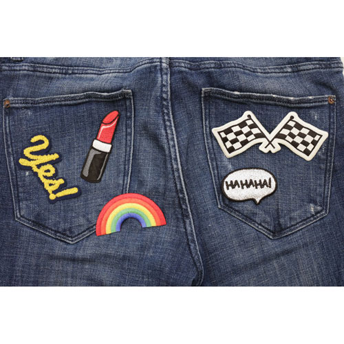 ガールパワーアイロンワッペン5枚セット。