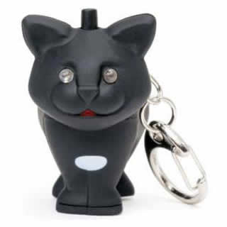 【NOISY KEY LIGHT CAT】ボタンを押すと目が光り、ニャーと鳴く浪速の子猫キーホルダー