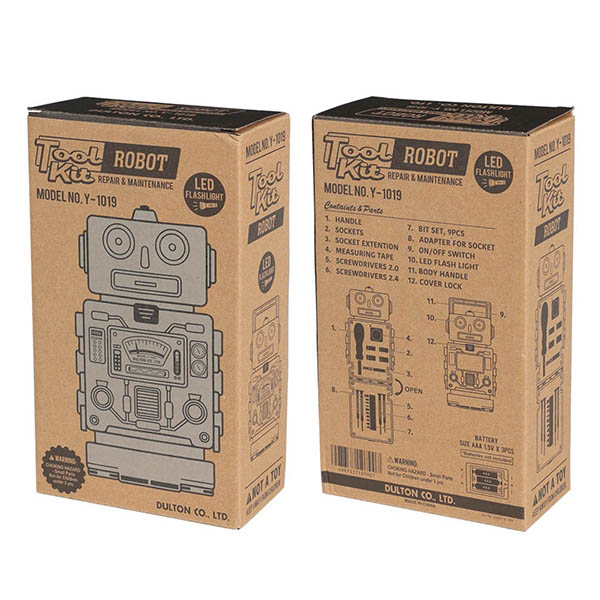 遊び心溢れるロボットデザインの工具セット。