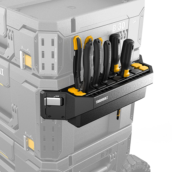 コーナーレールに対応したツールホルダー。