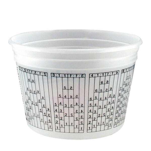 目盛がついてマルチにつかえる樹脂製1パイントカップ