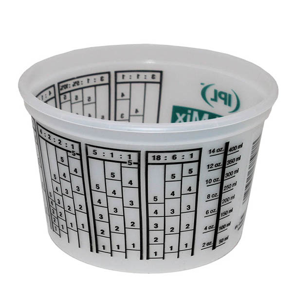 目盛がついてマルチにつかえる樹脂製1パイントカップ