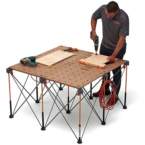 素早くセットアップ可能なスチール製ワークスタンド