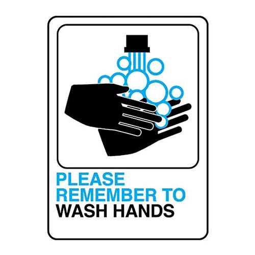 手洗い喚起ステッカーサインプレート。