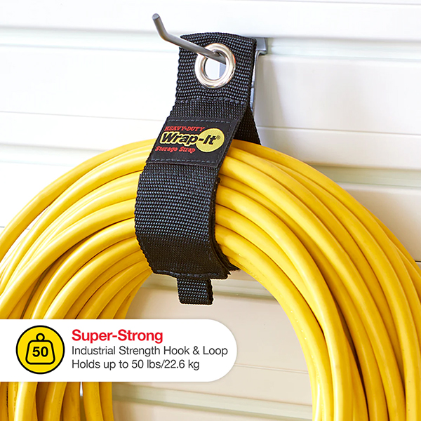 コードやホース、ロープなどを整理できて吊下げ保管可能。