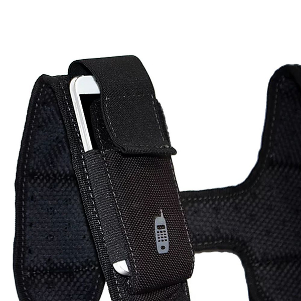 ３つの腰袋、調整可能なベルト、サスペンションで構成された現場用リグ。