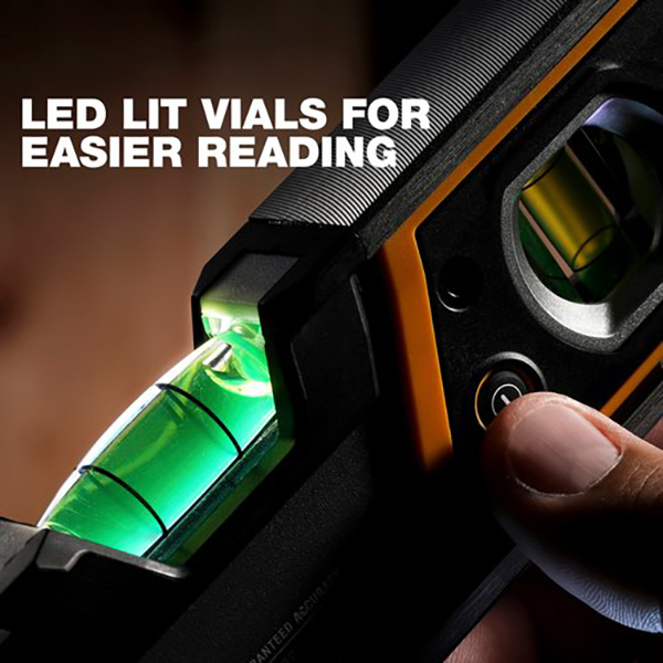 認識性に優れたバイアルを採用してあらゆる角度の水平を計測可能。