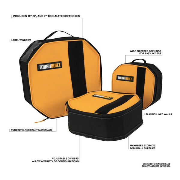 TOUGHBUILTヘビーデューティー仕様ソフトケース3個セット。