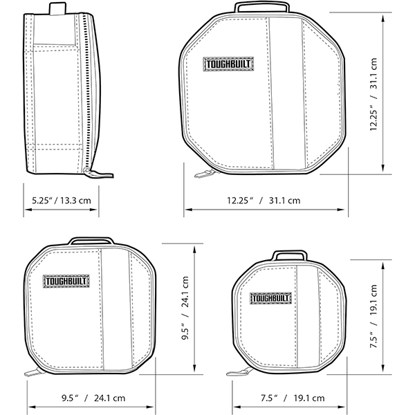 TOUGHBUILTヘビーデューティー仕様ソフトケース3個セット。