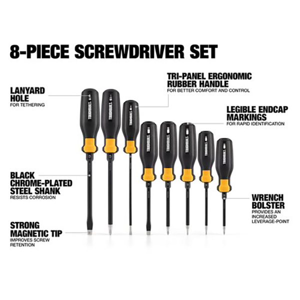 TOUGHBUILTプロ仕様ドライバーセット。