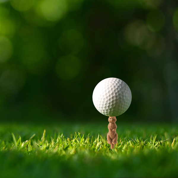 可愛らしいリスがボールを支えてくれるゴルフティー。