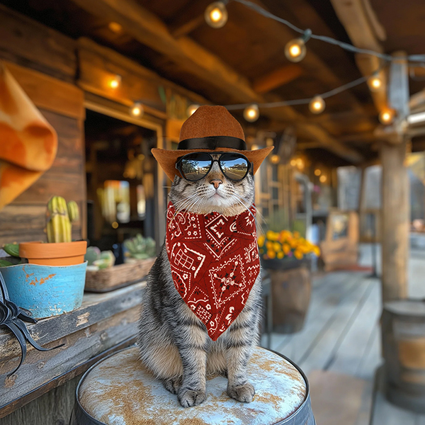 ウェスタンスタイルを楽しむ猫用ドレスアップキット。