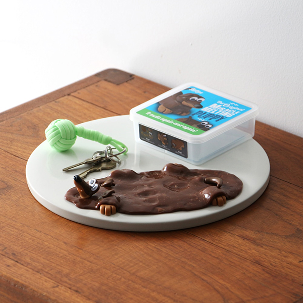 何度でも繰り返しつくって楽しめるシリコン粘土の子犬制作キット。